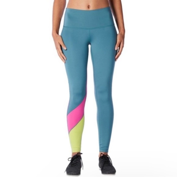 cotopaxi Pants - Cotopaxi Neon Color block Mariposa Tights Leggings Size Small Yoga Walk Running